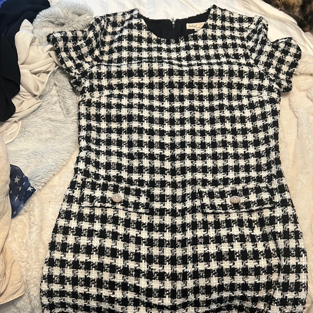 Black and white midi dress